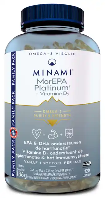 De Online Drogist Minami morepa platinum + vitamine d3 softgels 120sg aanbieding