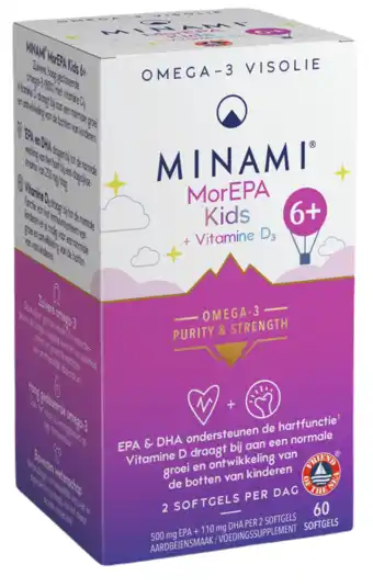 De Online Drogist Minami morepa kids + vitamine d3 60sg aanbieding