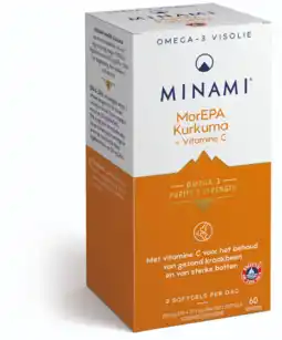 De Online Drogist Minami morepa kurkuma + vitamine c softgels 60sg aanbieding