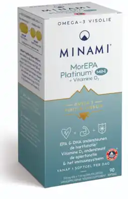 De Online Drogist Minami morepa mini platinum + vitamine d3 softgels 90sg aanbieding