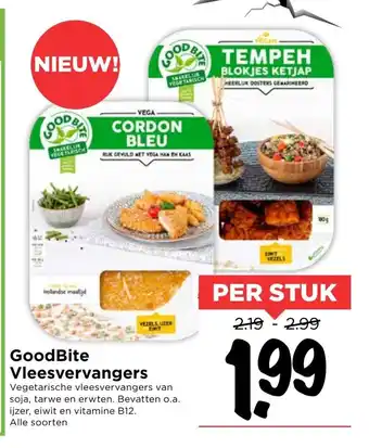 Vomar Voordeelmarkt GoodBite Vleesvervangers per stuk aanbieding