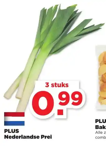 PLUS Nederlandse Prei 3 stuks aanbieding