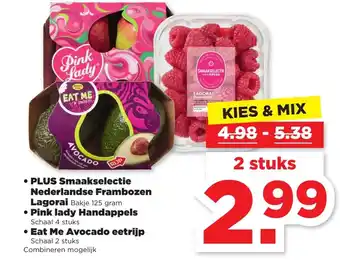 PLUS Smaakselectie Nederlandse Frambozen Lagorai 125 gram aanbieding