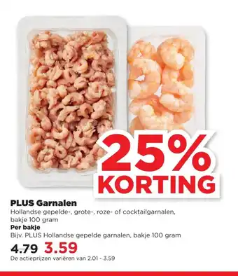 PLUS Garnalen 100 gram aanbieding