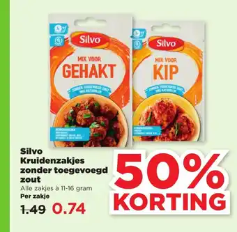 PLUS Silvo Kruidenzakjes Zonder Toegevoegd Zout aanbieding