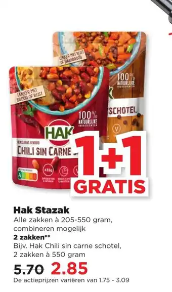 PLUS Hak Stazak 205-550 gram 2 zakken 550 gram aanbieding