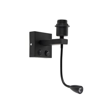 fonQ Qazqa moderne wandlamp zwart met flexarm - brescia combi aanbieding