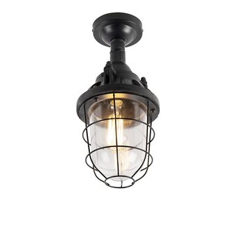 fonQ Qazqa plafondlamp cabin - zwart - industrieel - d 170mm aanbieding