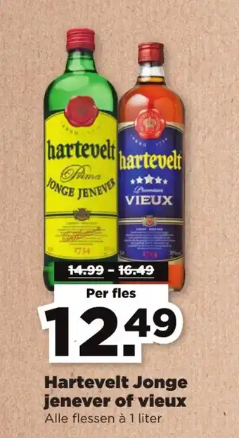 PLUS Hartevelt Jonge Jenever of Vieux 1 liter aanbieding