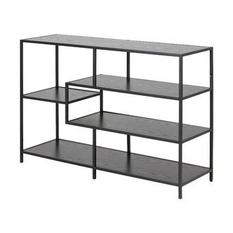 fonQ Lisomme industrieel dressoir vic- b114 x h78 x d35 cm- 3 planken-zwart aanbieding