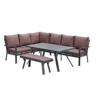 fonQ Garden impressions senja lounge dining set 4-delig links - koper aanbieding