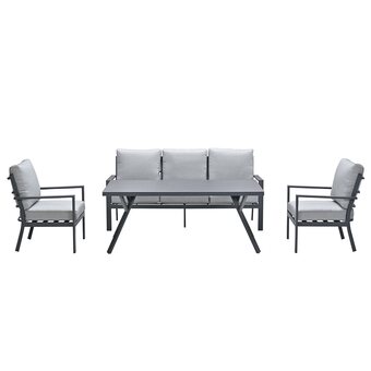 fonQ Garden impressions senja lounge dining set 4-delig - lgrijs aanbieding