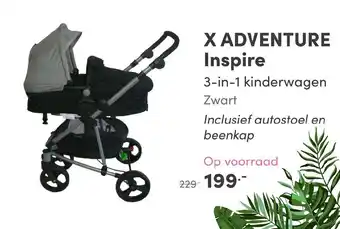 Baby & Tiener X adventure inspire 3-in-1 kinderwagen zwart aanbieding