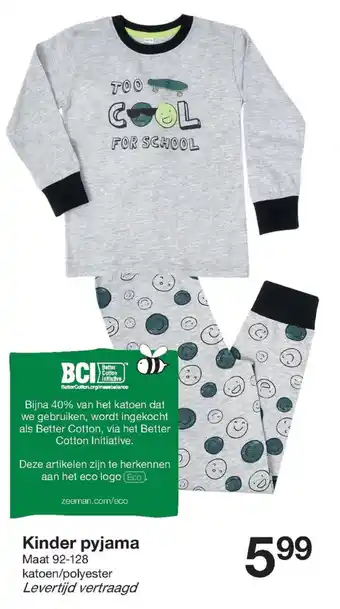 Zeeman Kinder pyjama 92-128 aanbieding