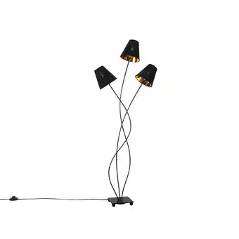 fonQ Qazqa vloerlamp melis - zwart - modern - l 480mm aanbieding