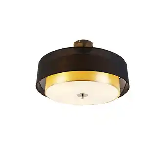 fonQ Qazqa plafondlamp drum-neutron - goud/messing - modern - d 500mm aanbieding