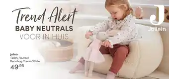 Baby & Tiener Jollein teddy fauteuil beanbag cream white aanbieding