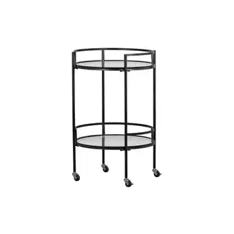 fonQ Woood exclusive zora trolley - metaal|glas - zwart - 79x50x50 aanbieding