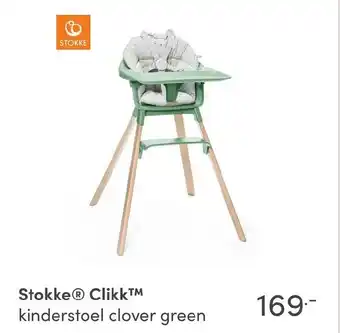 Baby & Tiener Stokke clikk kinderstoel clover green aanbieding