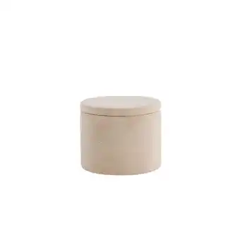 fonQ Hioshop dunken poef, hocker met opbergruimte ã51cm teddystof beige. aanbieding