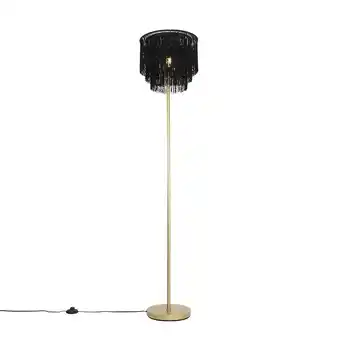 fonQ Qazqa vloerlamp franxa - zwart - oosters - d 350mm aanbieding