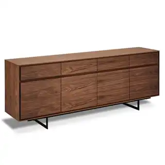 fonQ Hioshop tori dressoir 4 lades, 4 deuren walnoot fineer, zwart. aanbieding