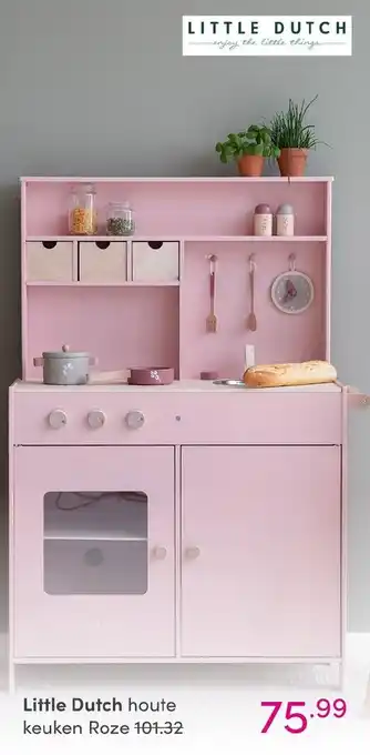 Baby & Tiener Little dutch houte keuken roze aanbieding