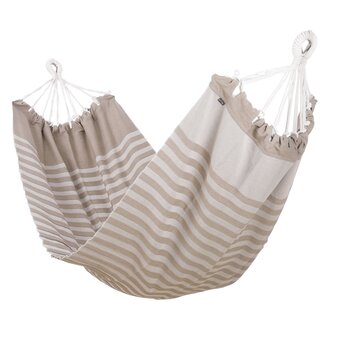 fonQ In the mood collection hangmat stripes - l230 x b120 cm - beige aanbieding