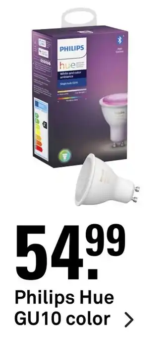 Karwei Philips Hue GU10 color aanbieding