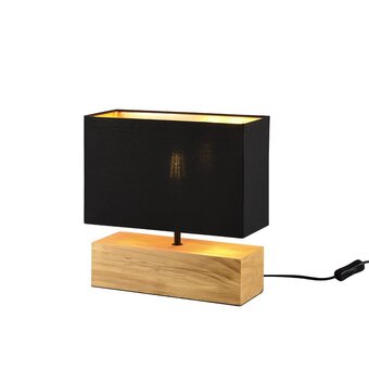 fonQ Reality woody tafellamp 1x e27 zwart aanbieding