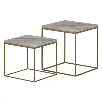 fonQ Bepurehome mellow bijzettafels - marmer - champagne - set van 2 aanbieding