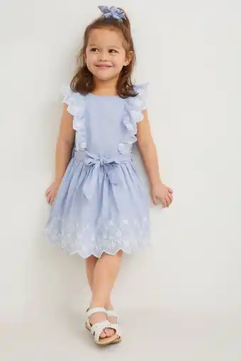Wehkamp C&a jurk + scrunchie blauw aanbieding