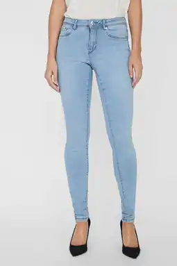 Wehkamp Vero moda mid waist skinny jeans vmtanya light denim aanbieding