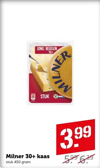 Coop Milner 30+ kaas 450g aanbieding