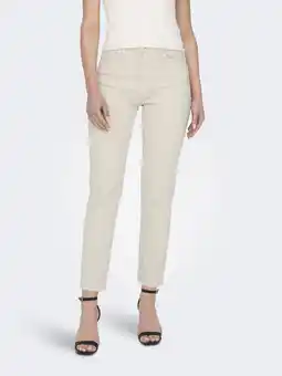 Wehkamp Only cropped high waist straight fit jeans onlemily ecru aanbieding