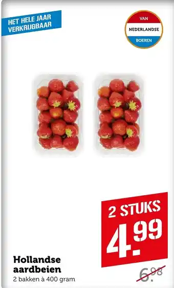 Coop Hollandse aardbeien 400g aanbieding