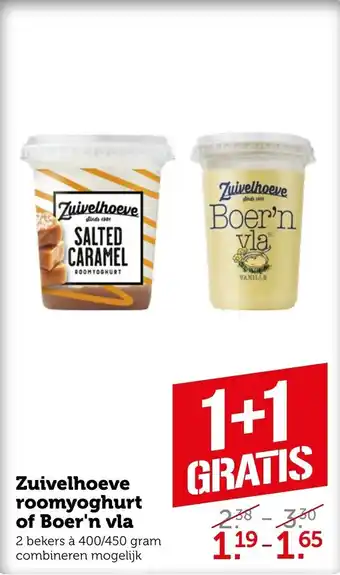 Coop Zuivelhoeve roomyoghurt  of boer'n via 450g aanbieding