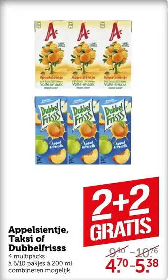 Coop Appelsientje, taksi of dubbelfriss aanbieding