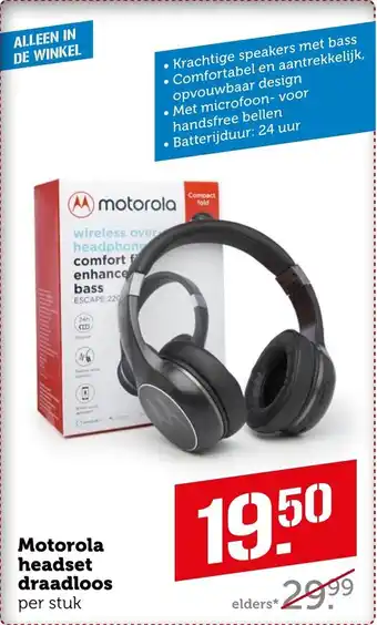 Coop Motorola headset draadloos aanbieding