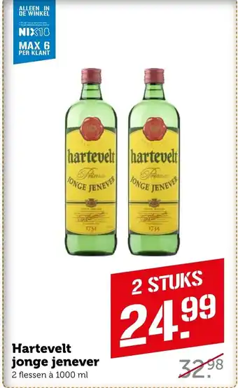 Coop Hartevelt jonge jenever 1000ml aanbieding