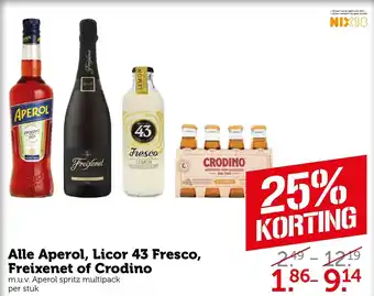 Coop Alle aperol, licor 43 fresco freixenet of crodino aanbieding