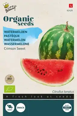 Welkoop Buzzy watermeloen crimson sweet (bio) citrullus lanatus - groentezaden - 1 g aanbieding