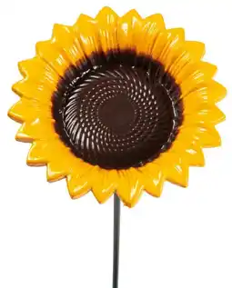 Welkoop Bird gift zonnebloem -voederschaal op steker - ø15x72 cm aanbieding