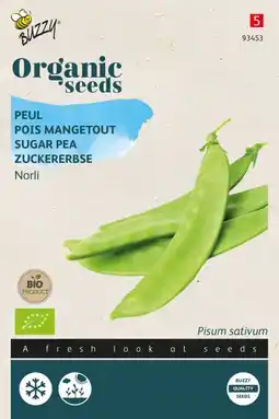 Welkoop Buzzy peulen norli (bio) pisum sativum - groentezaden - 20 gram aanbieding