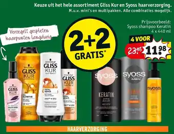 Kruidvat Gliss kur en Syoss Haarverzorging assortimemt aanbieding