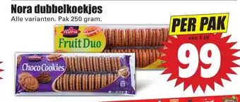 Dirk Nora dubbelkoekjes 250 gr aanbieding