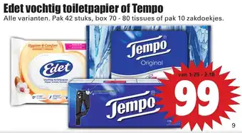 Dirk Edet vochtig toiletpapier of Tempo aanbieding