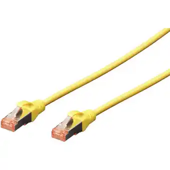 Conrad Digitus dk-1644-070/y rj45 netwerkkabel, patchkabel cat 6 s/ftp 7.00 m geel halogeenvrij, verdraaide paren, snagless, vlambes aanbieding