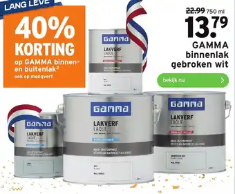 GAMMA Gamma binnenlak gebroken wit 750 ml aanbieding