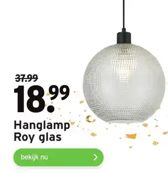 GAMMA Hanglamp roy glas aanbieding